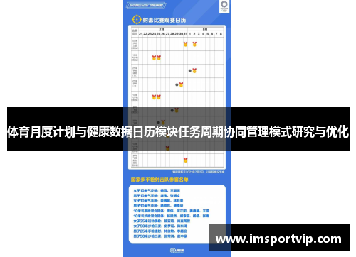 体育月度计划与健康数据日历模块任务周期协同管理模式研究与优化